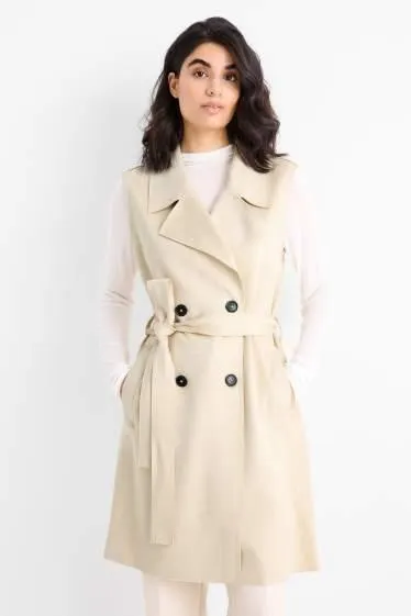 Long waistcoat - regular fit - faux suede