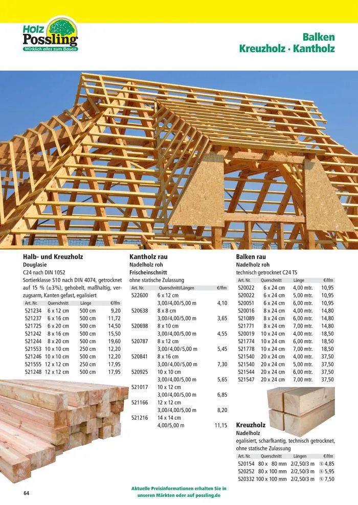 Holz-& Baukatalog 2024/25 von 27. März bis 31. Januar 2025 - Prospekt seite 64