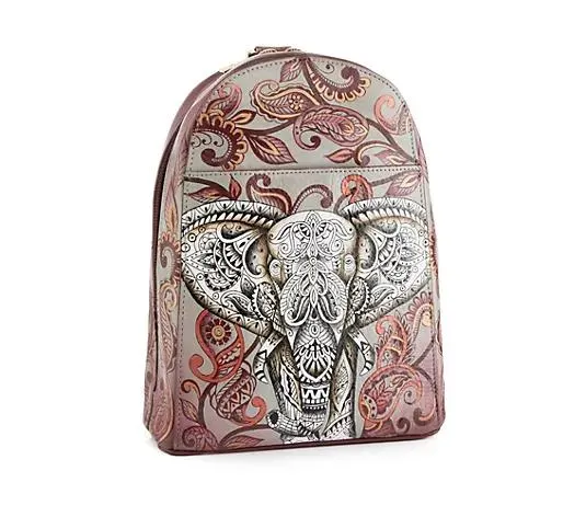 ANUSCHKA® Umhängetasche echt Leder div. Fächer handbemalt