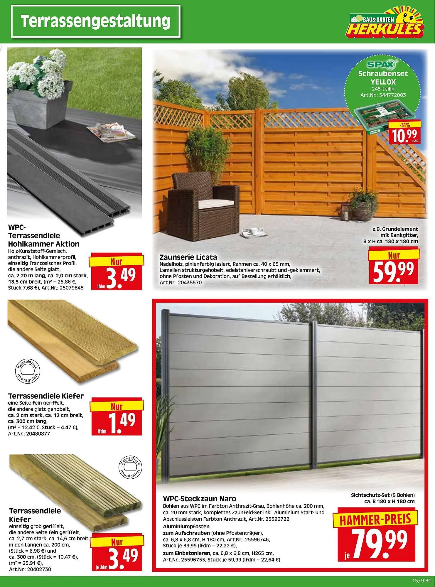 Herkules Baumarkt Prospekt von 7. April bis 12. April 2025 - Prospekt seite 9