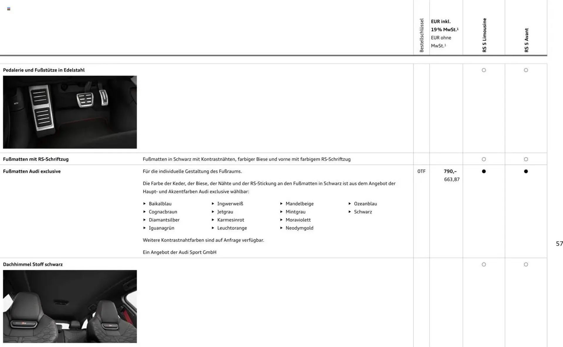 Audi Prospekt von 1. April bis 1. April 2027 - Prospekt seite 57