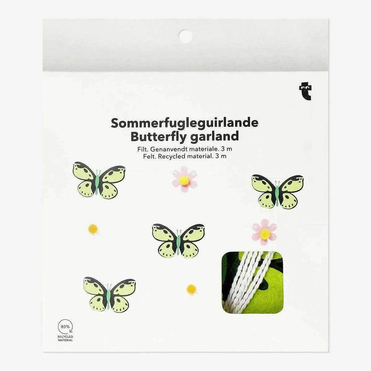 Butterfly felt garland - 300 cm