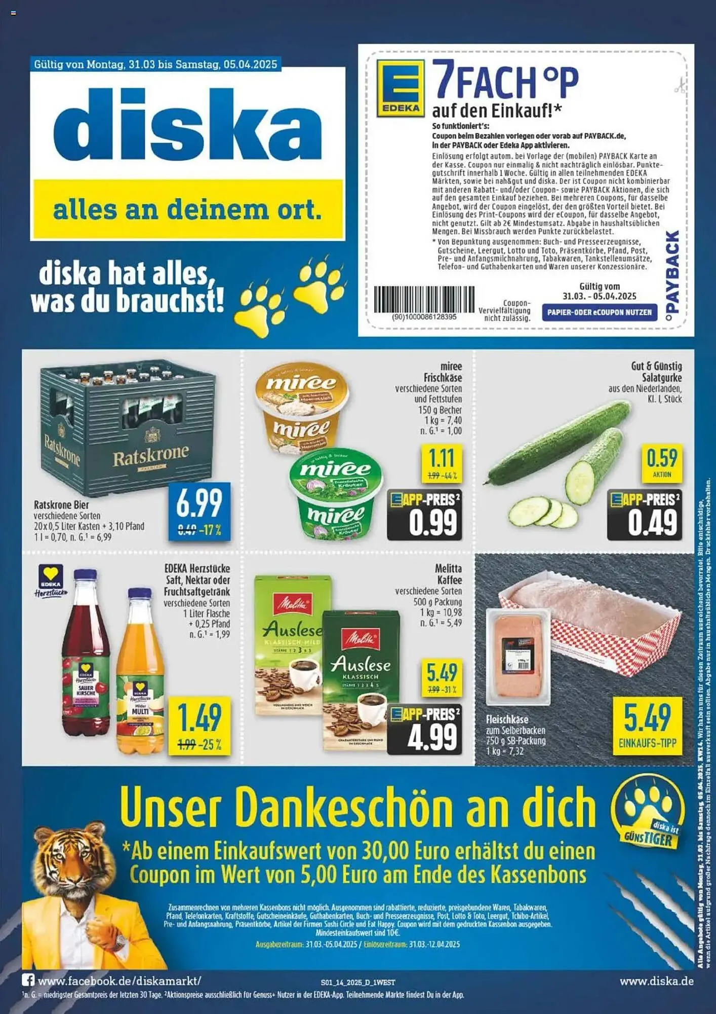 diska Prospekt von 31. März bis 5. April 2025 - Prospekt seite 1