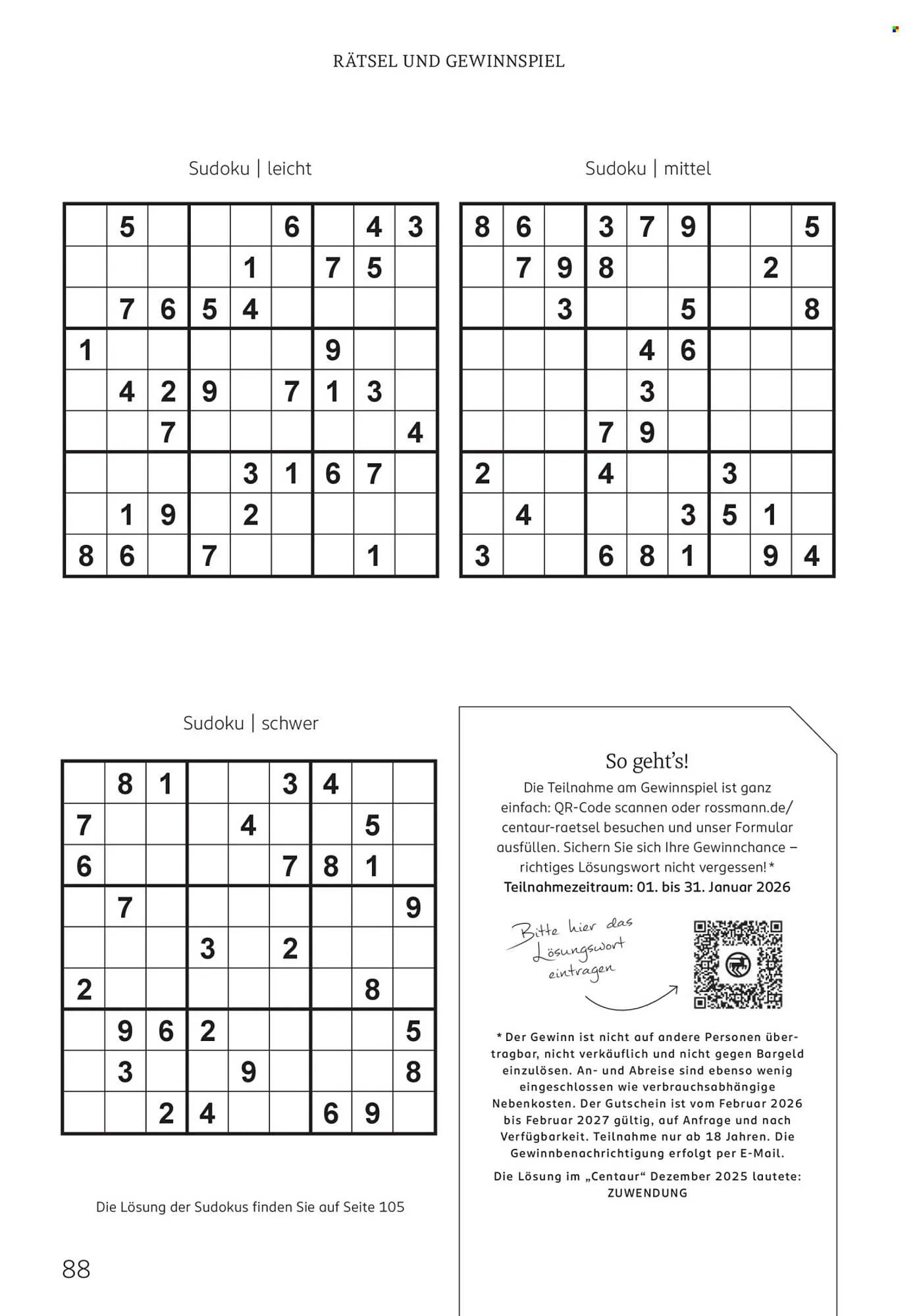 Rossmann Magazin von 1. Januar bis 31. Januar 2026 - Prospekt seite 88