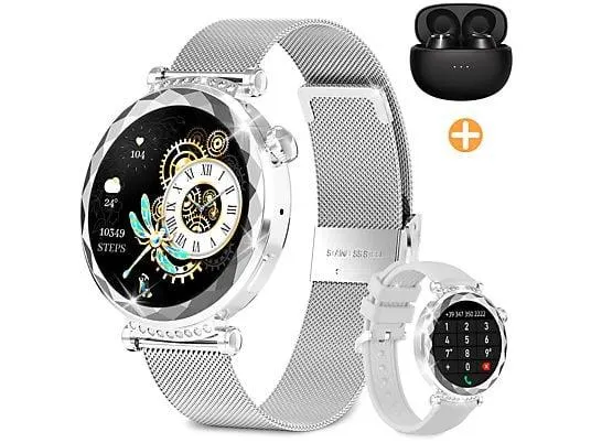 RAYOFI HK88 Smartwatch Silikon/Metall, 240 mm, Roségold/Silber