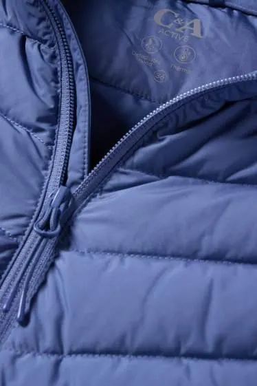 Quilted track jacket with hood