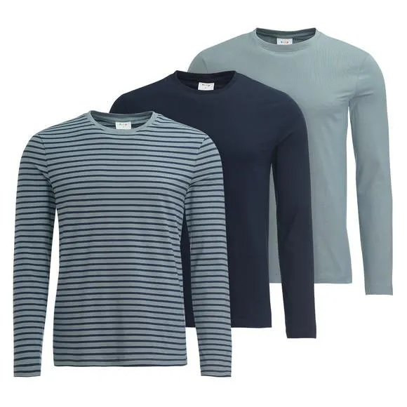 3 Herren Langarmshirts im Basic-Look