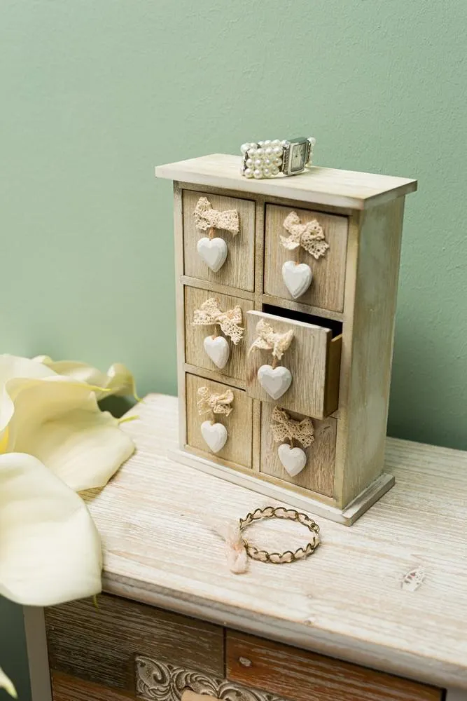 My Flair Mini Kommode "Lenni", grau/weiß antik