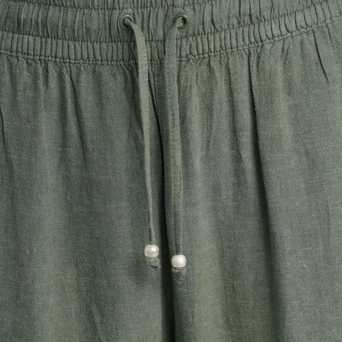 Damen Leinen-Hose mit Tunnelzug