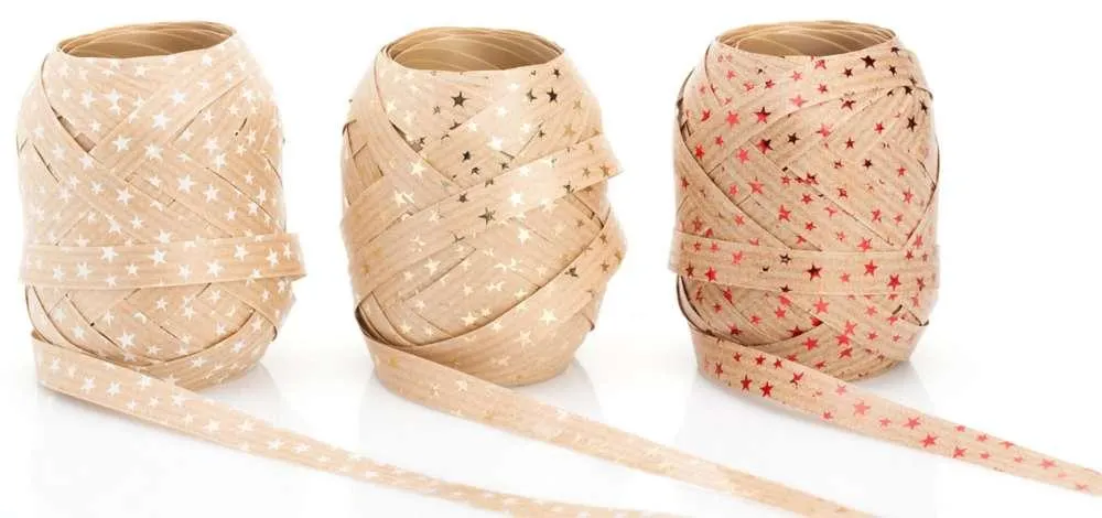 Geschenkbänder "Sterne", 10 mm, 3x 12 m