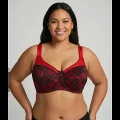Roter Soft-BH Janina Plus, verstellbare Träger