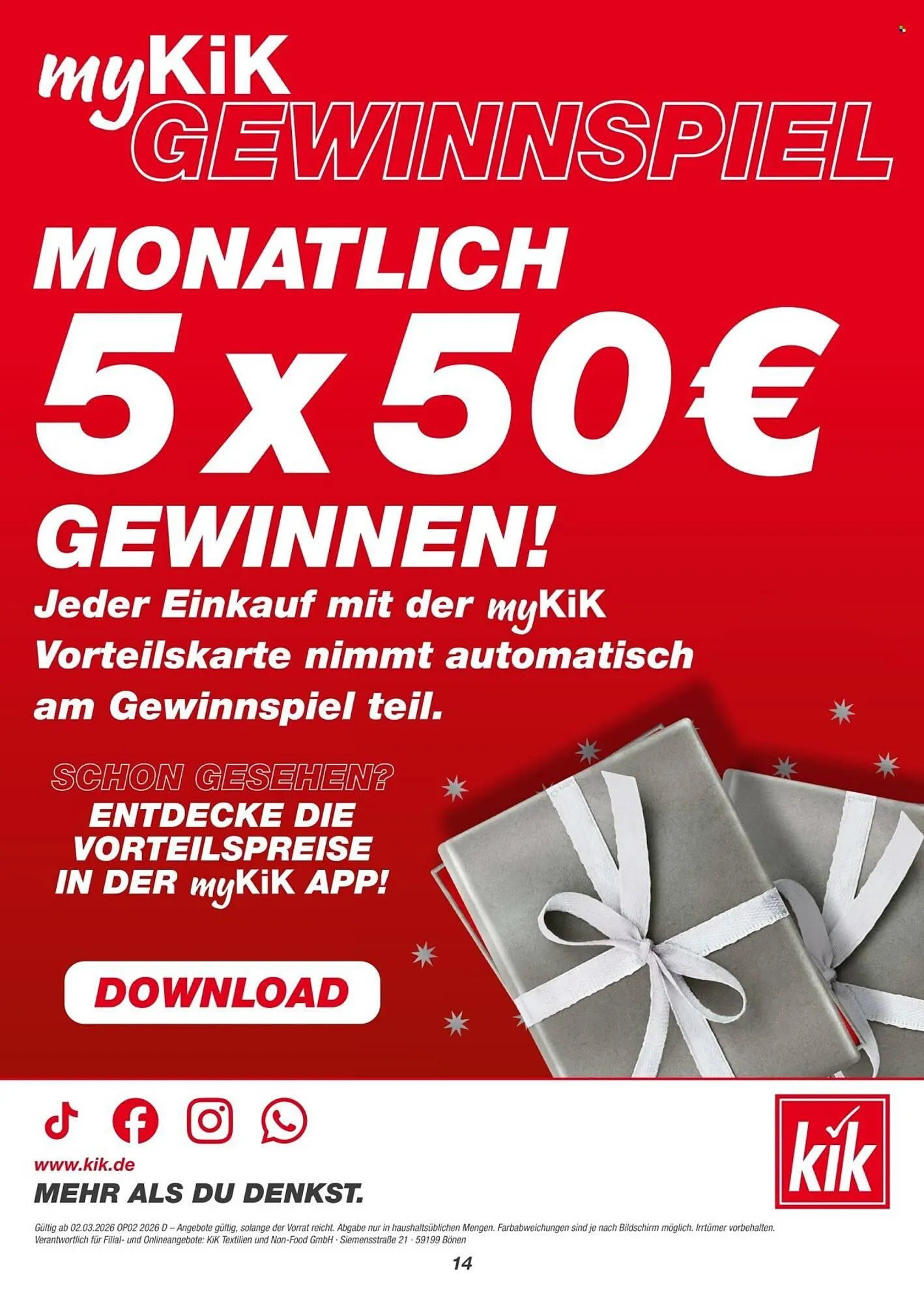 KiK Prospekt von 2. März bis 8. März 2026 - Prospekt seite 14