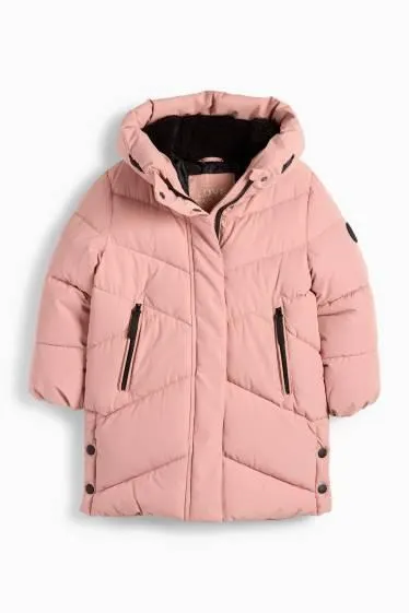 Quilted jacket with hood - water-repellent