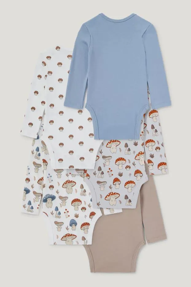 Set van 5 - paddestoelen - rompertje
