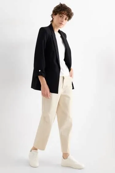 Cloth trousers - mid-rise waist - barrel leg
