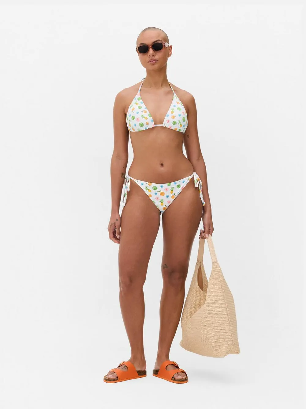 Triangel-Bikinitop mit Print