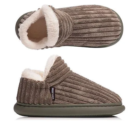 MUK LUKs Damen-Hausschuh Cord-Optik gefüttert waschbar