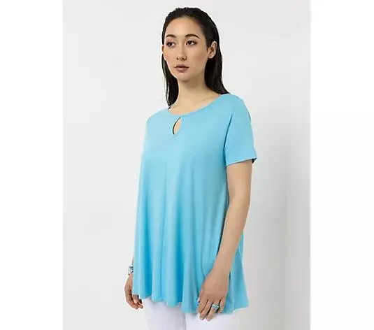 STEFFEN SCHRAUT Shirt, kurzer 1/2 Arm Rundhalsauschnitt Schlüssellochdetail leger weit