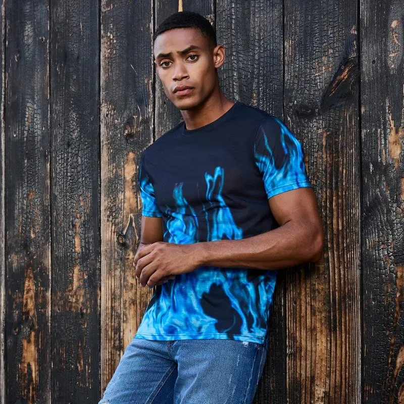 Herren-T-Shirt mit Flammen-Aufdruck