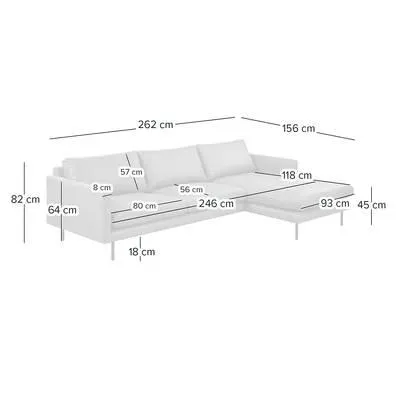Hoekbank LANDOS met chaise longue