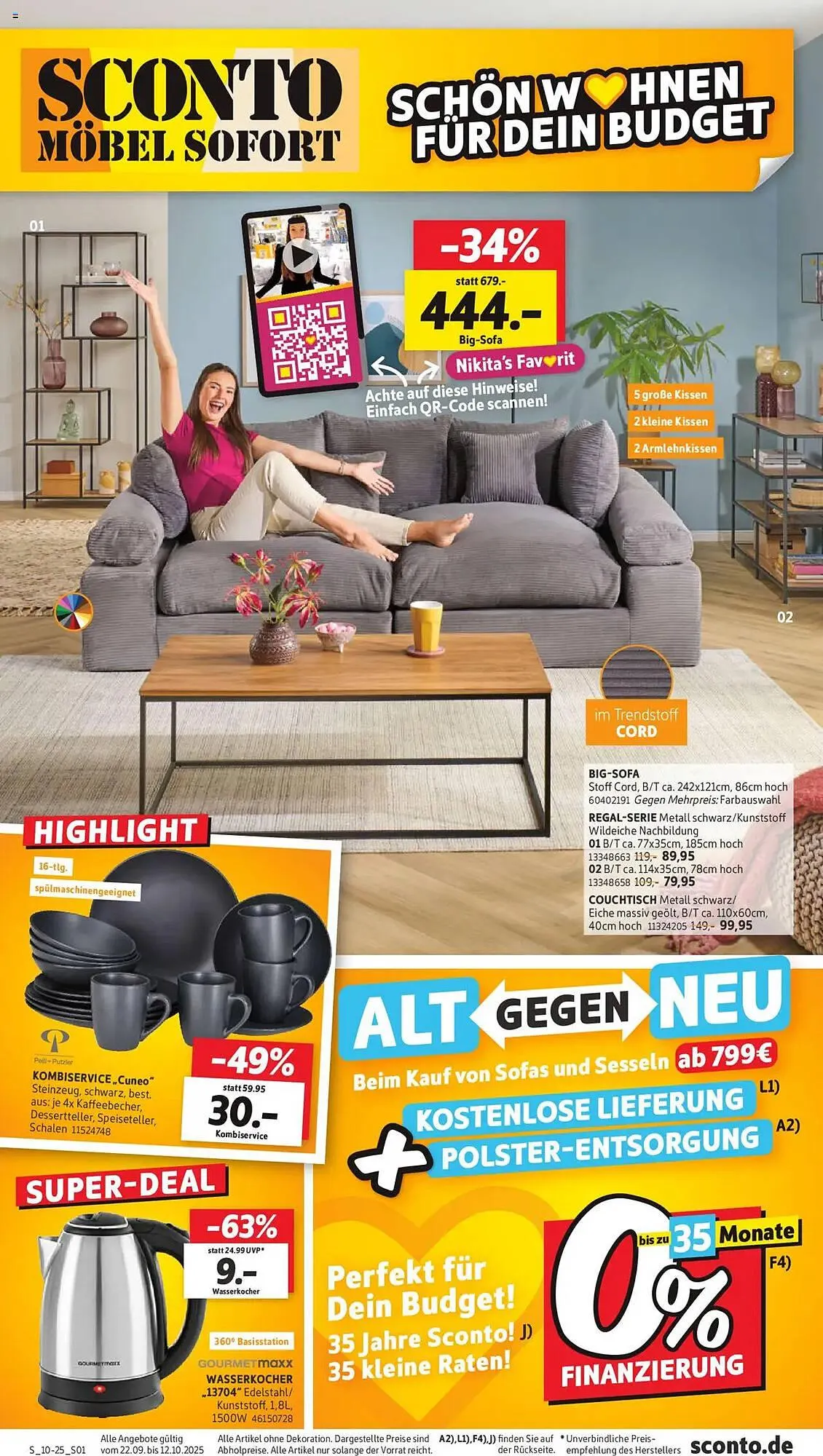 SCONTO Prospekt von 22. September bis 12. Oktober 2025 - Prospekt seite 1