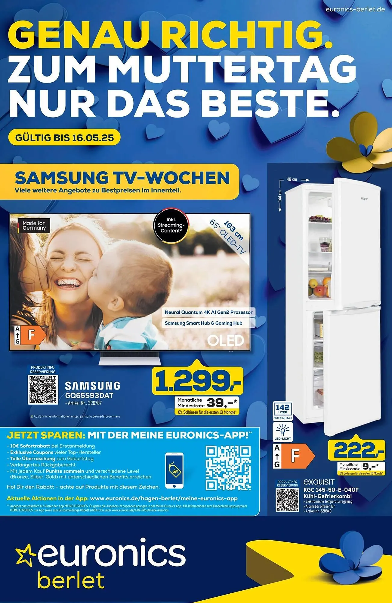 Euronics Berlet Prospekt von 8. Mai bis 17. Mai 2025 - Prospekt seite 1