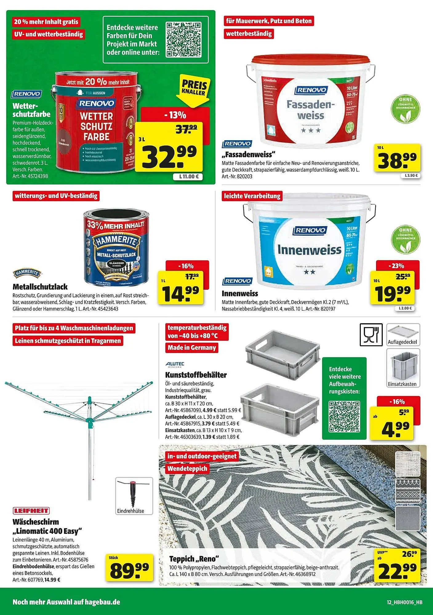 Hagebau Prospekt von 12. April bis 19. April 2025 - Prospekt seite 16