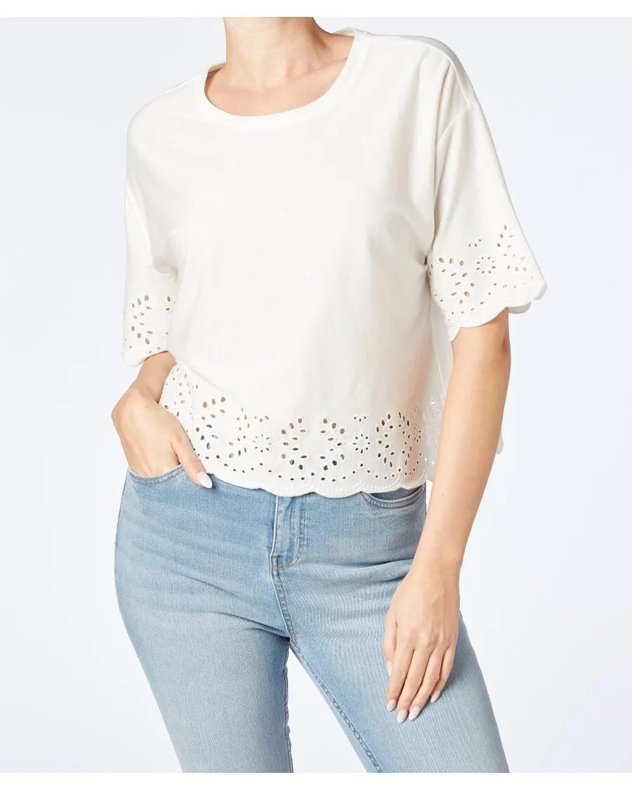 T-Shirt mit Lochmuster