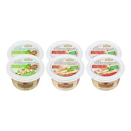 Ponnath Hausmacher Griebenschmalz 200 g, verschiedene Sorten, 6er Pack