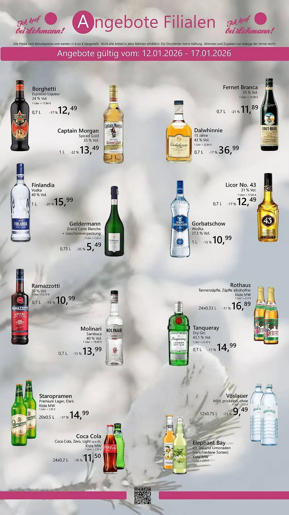 Getränke Lehmann Prospekt von 12. Januar bis 17. Januar 2026 - Prospekt seite 1