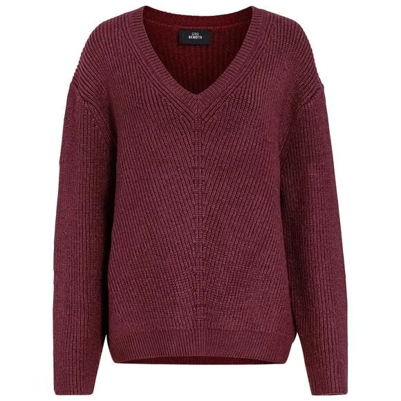 Damen Strickpullover mit V-Ausschnitt