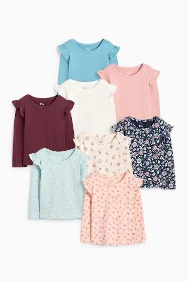 Multipack of 8 - flower and heart - long sleeve top