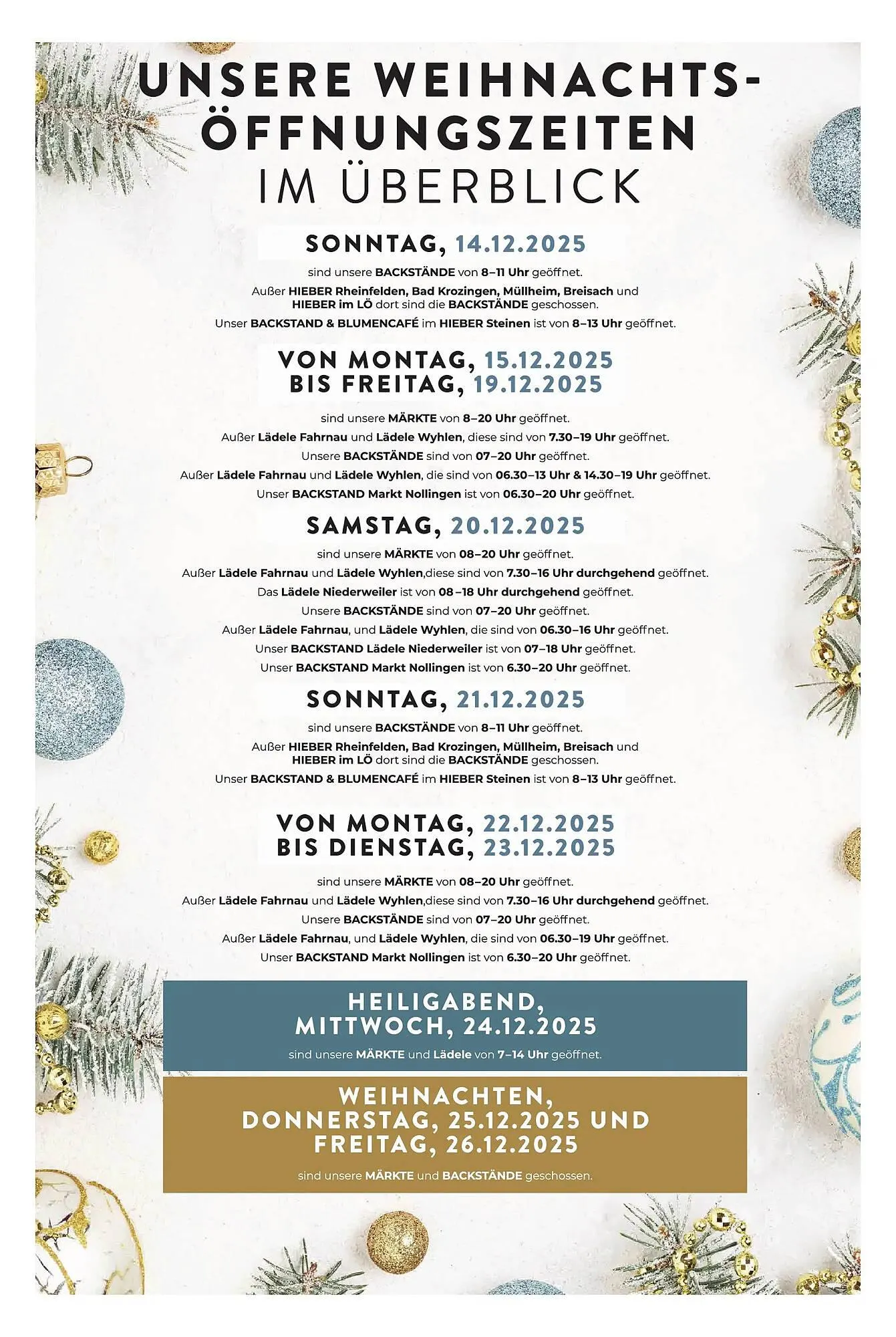 Hieber's Frische Center Prospekt von 14. Dezember bis 20. Dezember 2025 - Prospekt seite 10