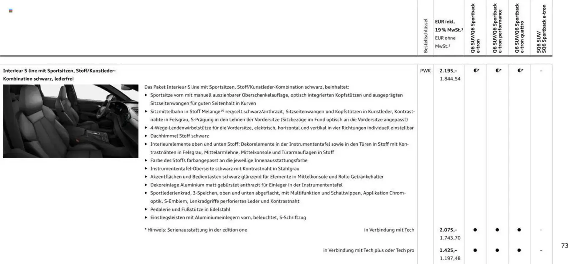 Audi Prospekt von 2. Januar bis 31. Dezember 2025 - Prospekt seite 73