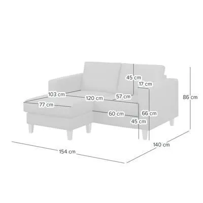 Ecksofa MAISON 1-Sitzer mit Longchair