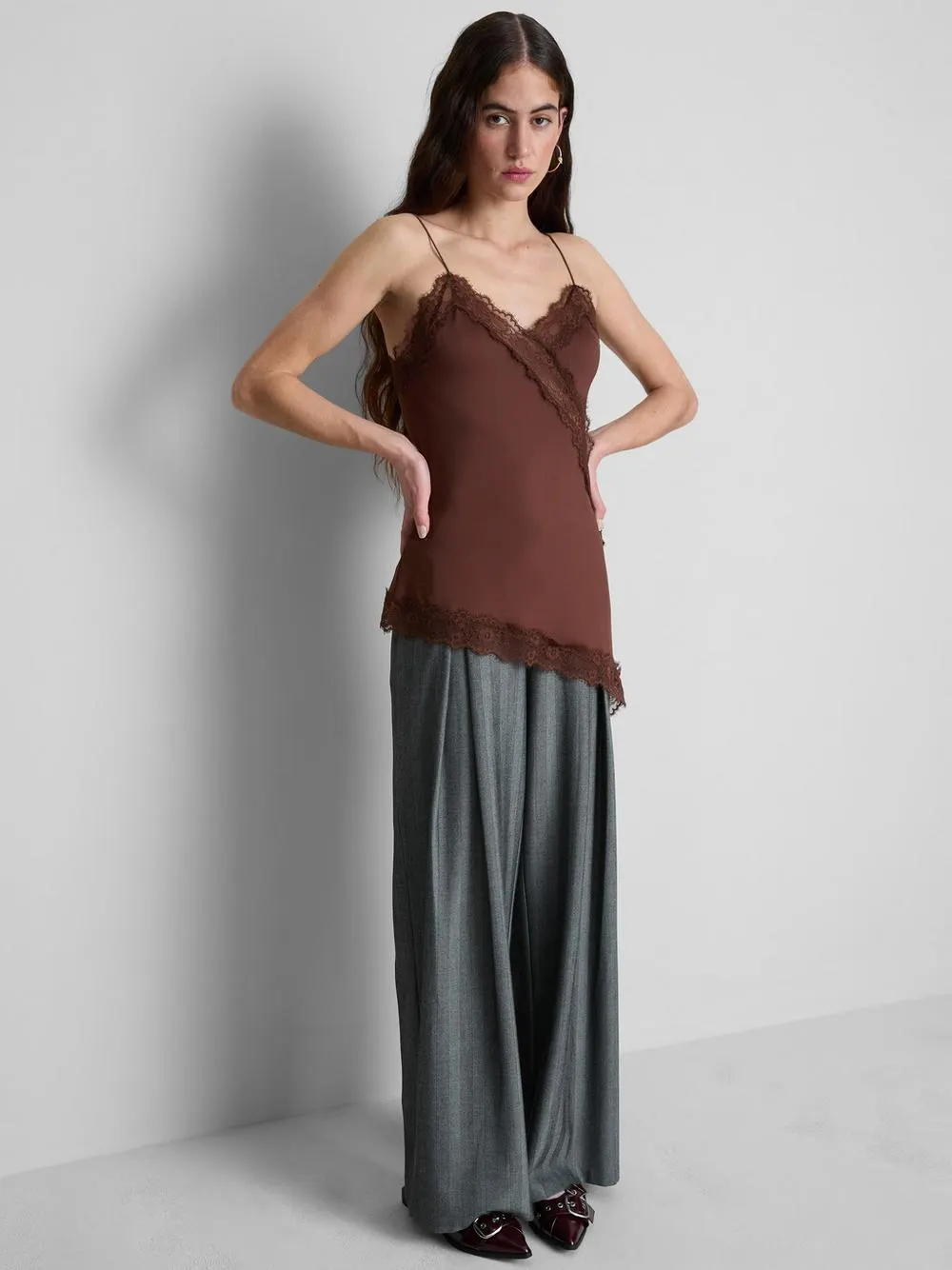 Asymmetric Lace Cami Top