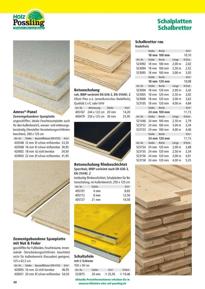 Holz-& Baukatalog 2024/25 von 27. März bis 31. Januar 2025 - Prospekt seite 60