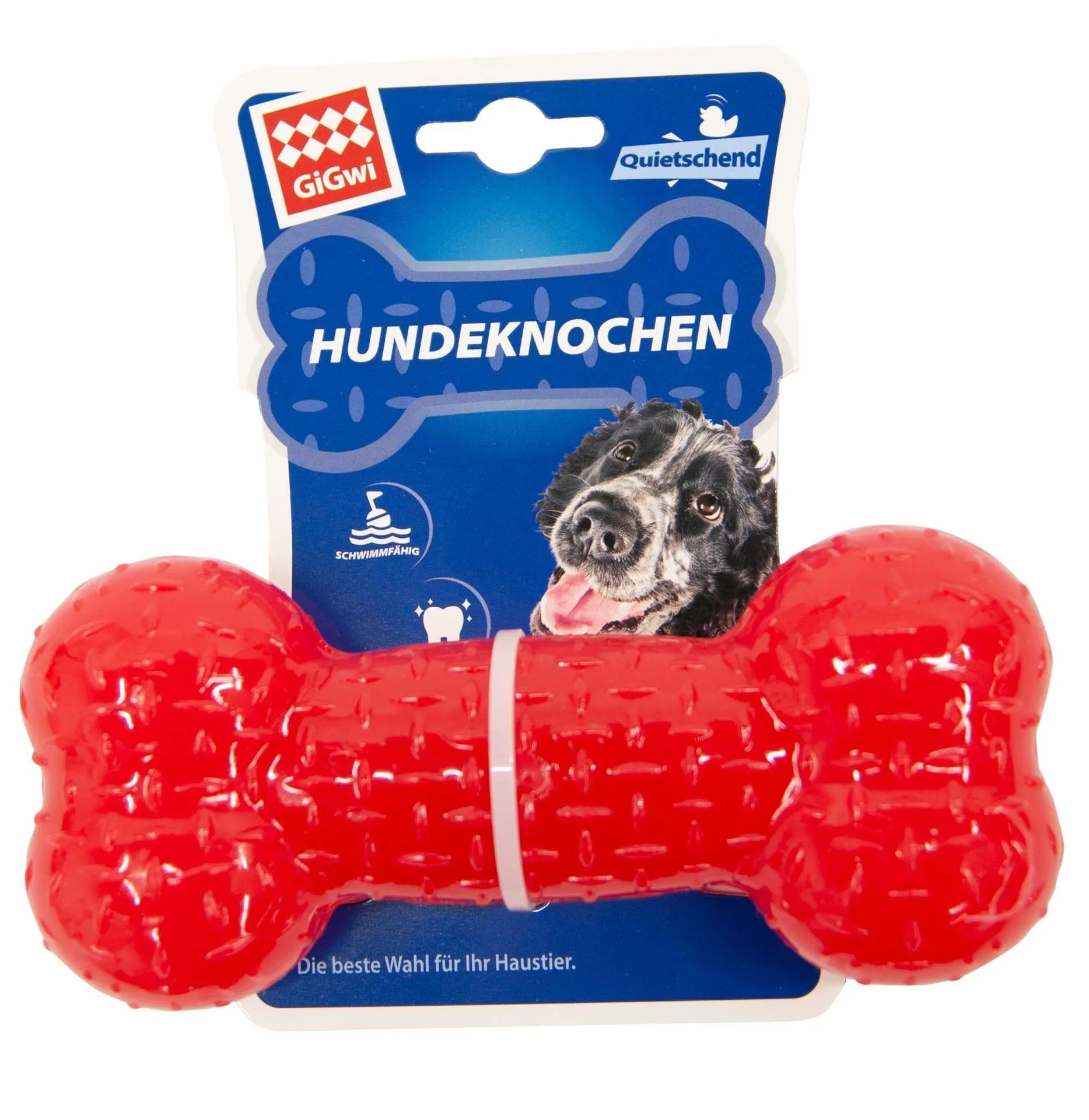 TPR Knochen quietschend 16,5 x 7,5 x 4 cm rot