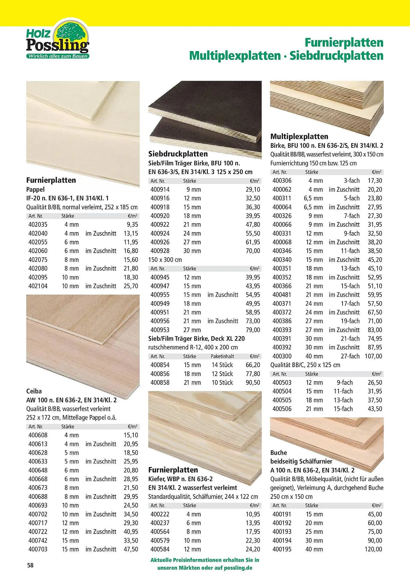 Holz Possling Prospekt von 31. März bis 30. Juni 2025 - Prospekt seite 58