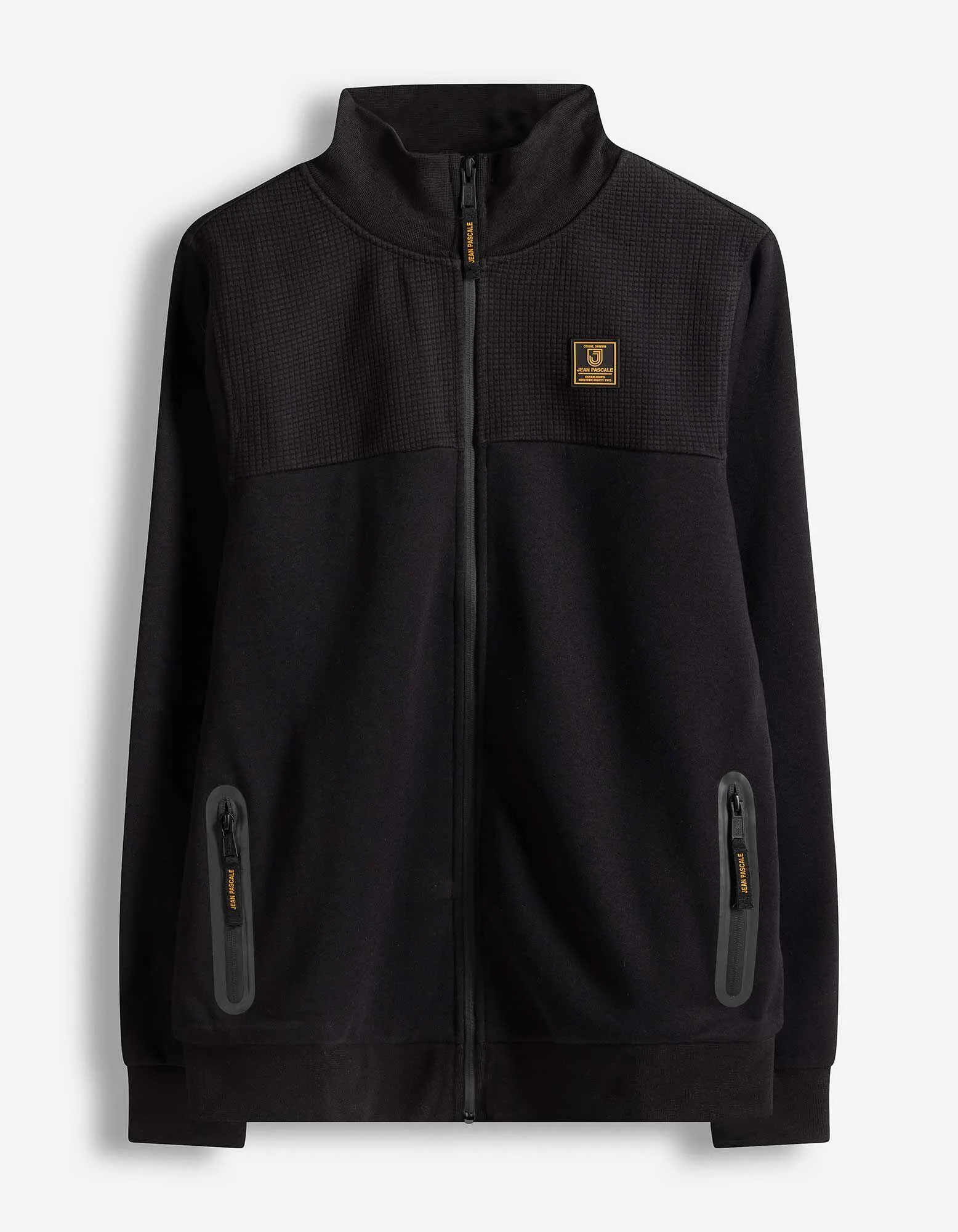 Sweatjacke - Stehkragen - schwarz