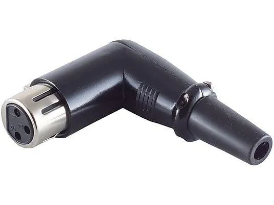 KABELBUDE XLR-Winkel-Kupplung, schwarz XLR
