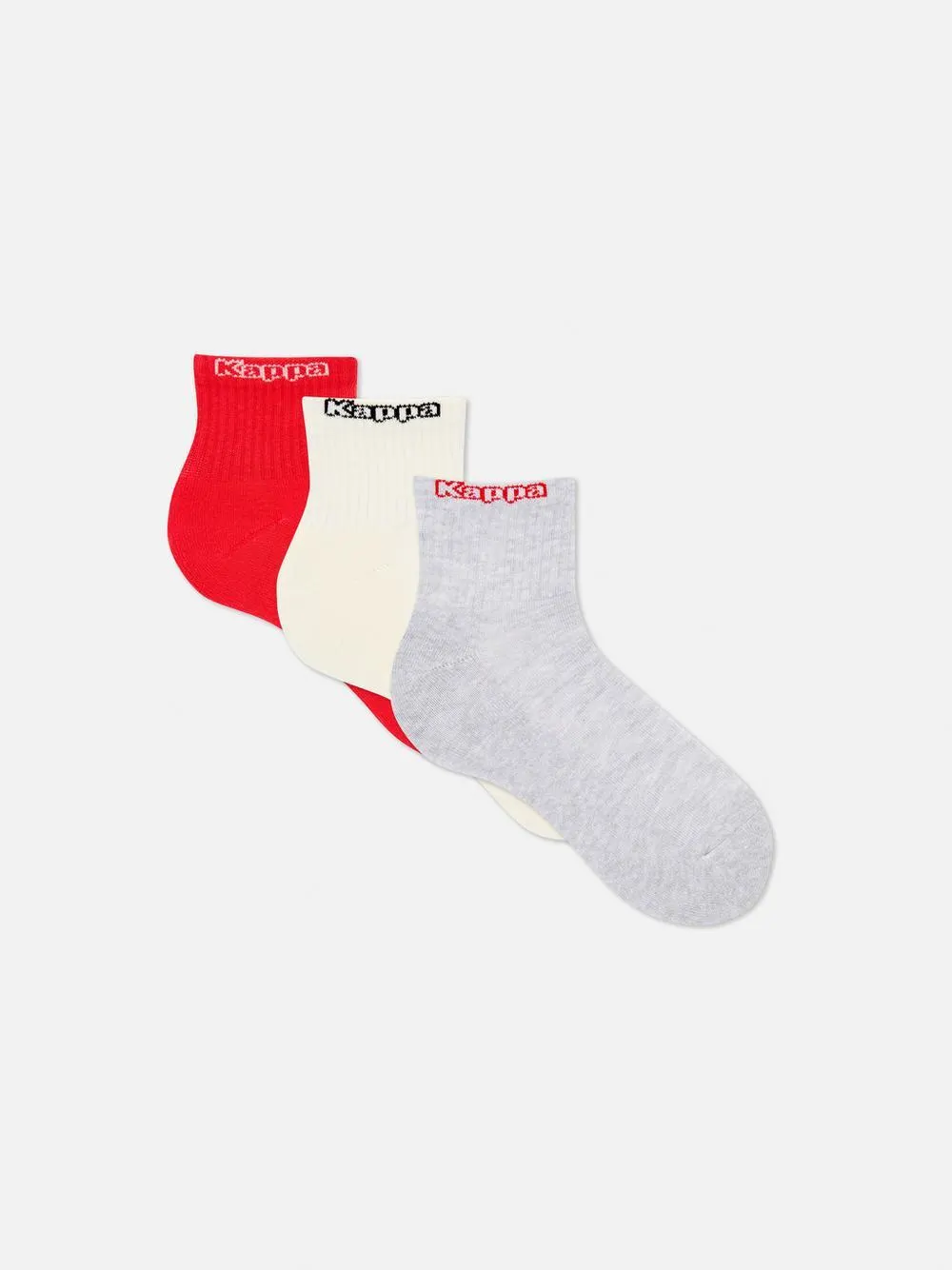 Gerippte „Kappa“ Socken, 3er-Pack