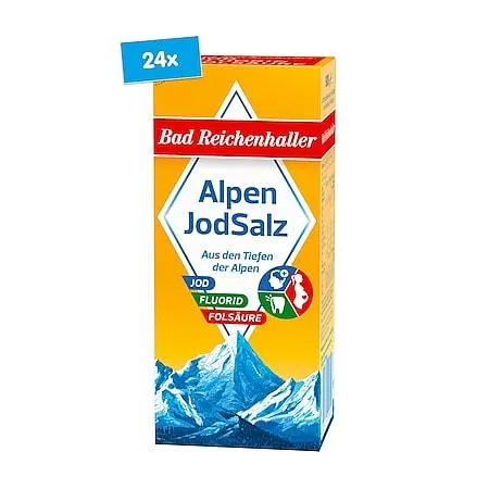 Bad Reichenhaller Jodsalz Fluorid + Folsäure 500 g, 24 er Pack
