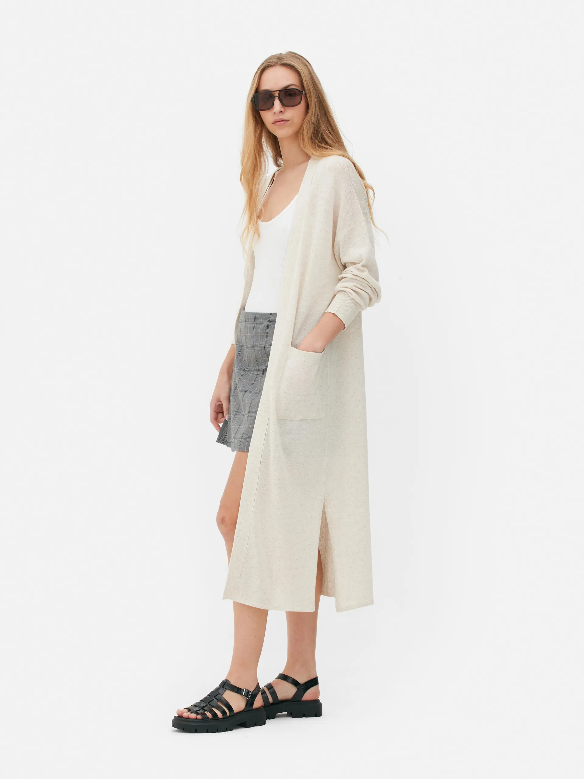 Gilet long décontracté bord à bord