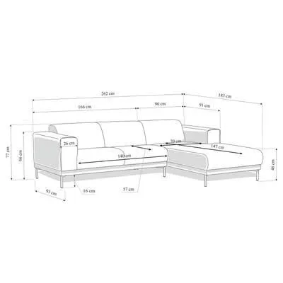 Ecksofa Salvata mit Longchair