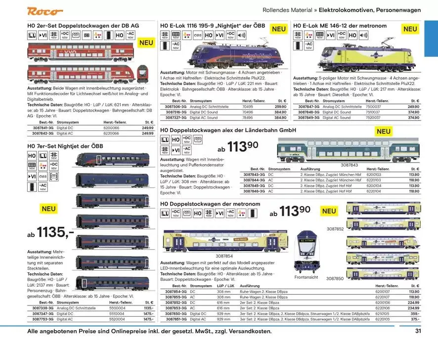 Modellbahn Katalog von 29. Oktober bis 31. Dezember 2025 - Prospekt seite 33