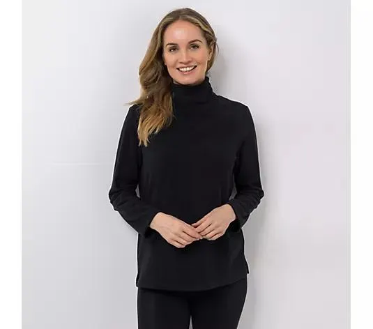 POLARSTERN Shirt, 1/1 Arm Mikrofaser Fleece Stehkragen Seitenschlitze