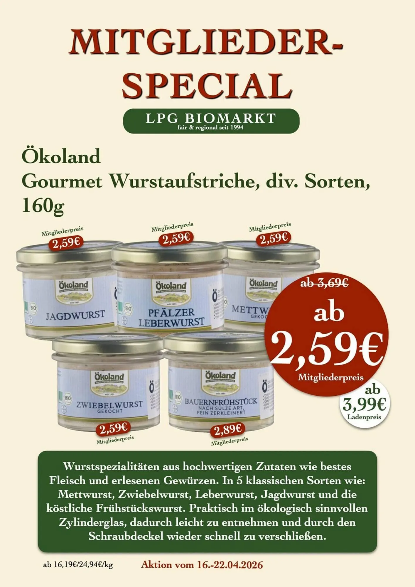 LPG Biomarkt Prospekt von 16. April bis 22. April 2026 - Prospekt seite 12