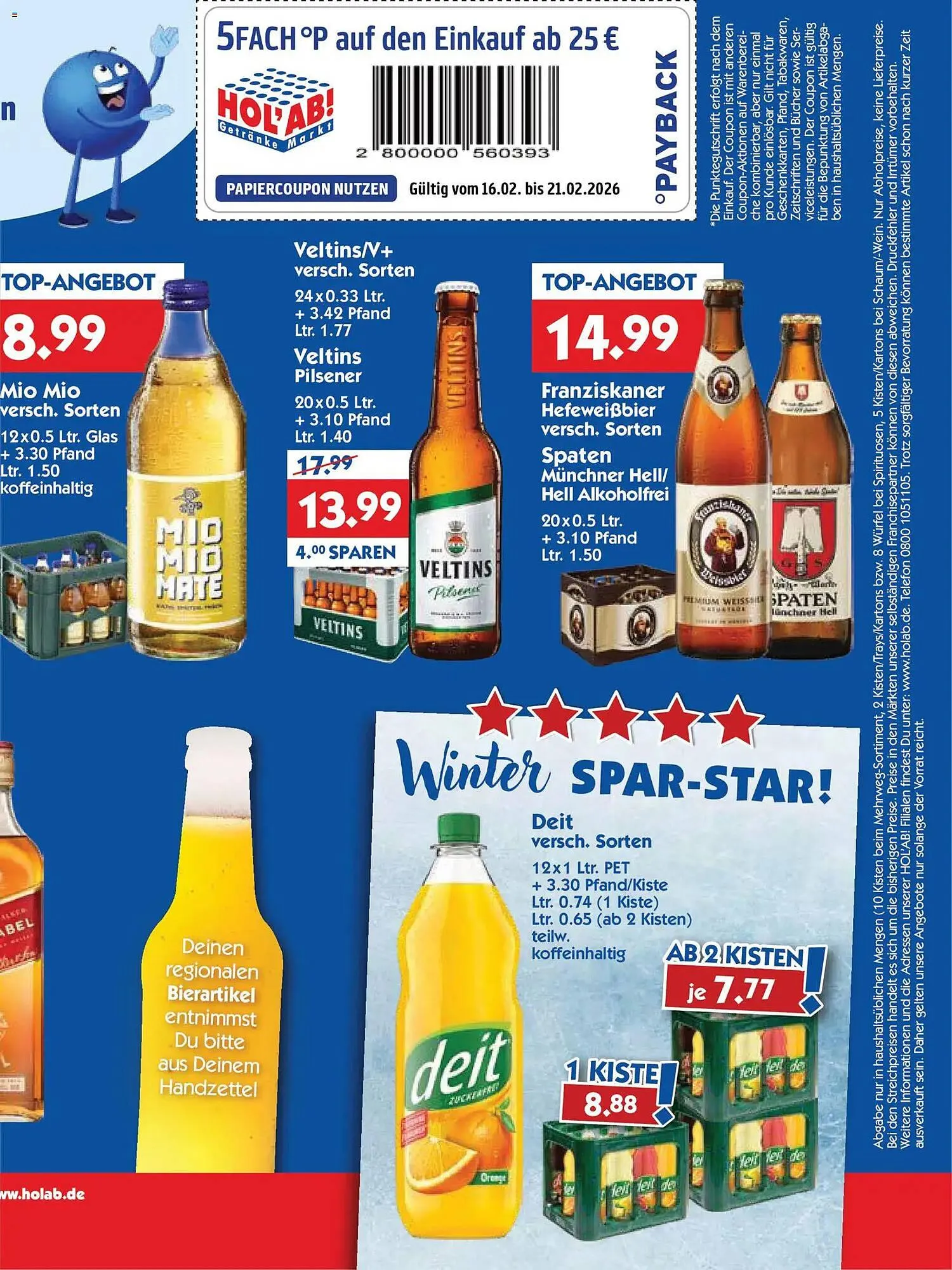 Hol'ab Getränkemarkt Prospekt von 16. Februar bis 21. Februar 2026 - Prospekt seite 3