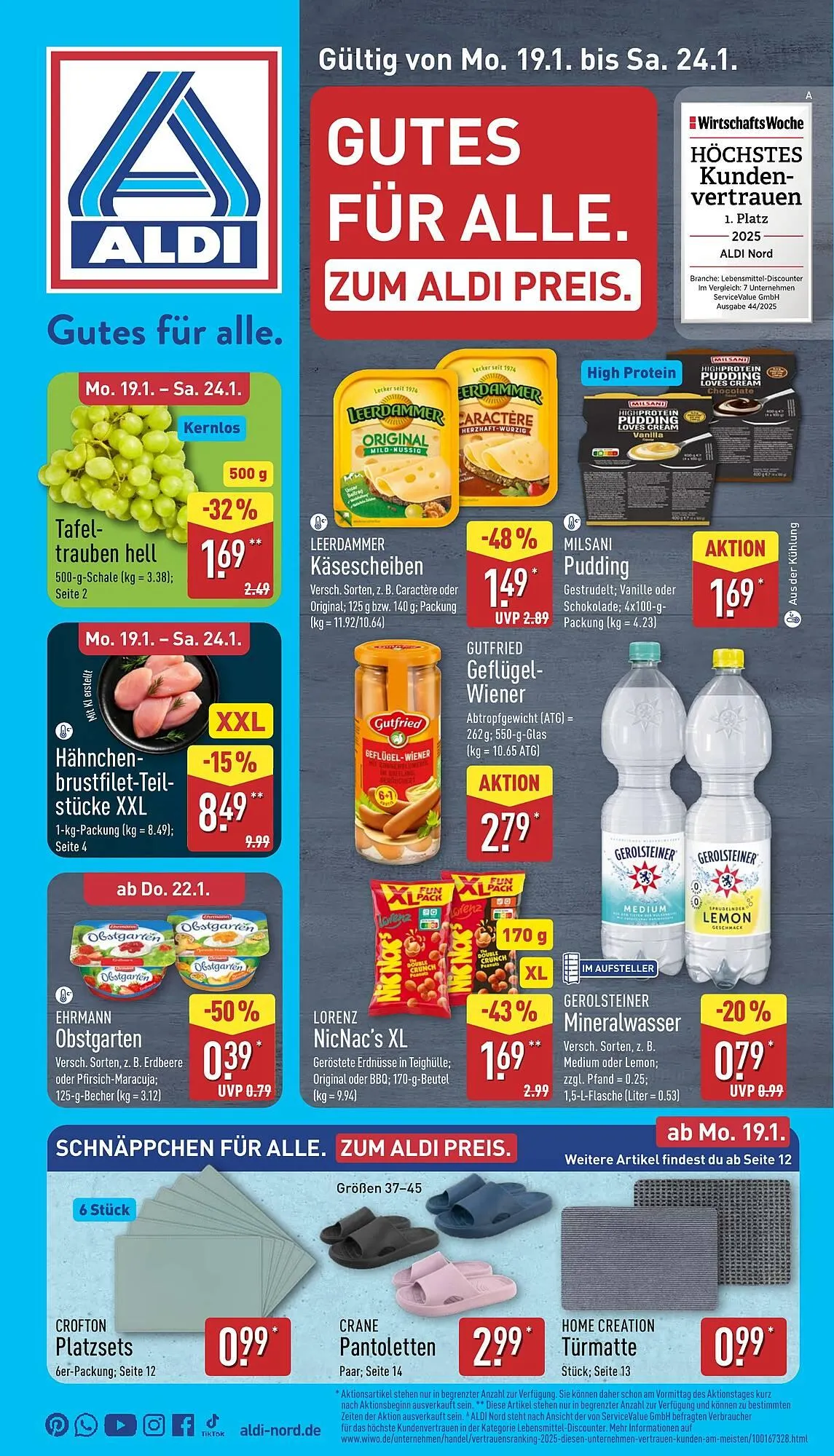 Aldi Nord Prospekt von 19. Januar bis 24. Januar 2026 - Prospekt seite 1